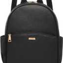Marvolia Mini Backpack for Women - Leather Backpack Cute Backpacks with Multiple Pockets for Travel College Work - Black
