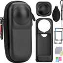 Insta360 X5 Kit Protective Accessories With Insta 360 X5 Bag, Camera Silicone Protective Case And Lens Silicone Protective Case, 2 Pcs Screen Protector, Scratch Resistant Portable For Outdoor Travel