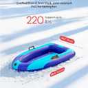 QPAU Inflatable Snow Sled, Heavy Duty Snow Tube with Reinforced Handles, Snow Sleds for Kids and Adults Winter Toys Gifts, Toboggan for Family Outdoor Sledding