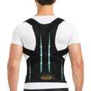 Back Brace and Posture Corrector for Men and Women Adjustable Back Straightener Posture Corrector, Scoliosis and Hunchback Correction, Spine Corrector, Support for Upper Lower Back Pain Relief (Black, XL)