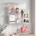 3-Tier Acrylic Display Case for Figures, Wall-Mounted Clear Action Figure Storage Organizer with Magnetic Door & 2 Adjustable Shelves, Dustproof Showcase for Collectibles, 2 Pack