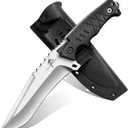 Purple Dragon Outdoor Knife with Kydex Sheath - D2 Steel Survival Knives for Camping, Bushcraft - Ergonomic G10 Handle Outdoor Survival Gear Christmas Gift for Men and Women (5.55 inch)