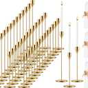 Inbagi 24 Sets Gold Candlestick Holders Bulk for Taper Candles Metal Tall Pillar Candle Stands for Table Centerpiece Wedding Christmas Home Party Decor, Fit 0.79 In Thick Candle