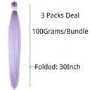 30 Inches Purple Braiding Hair Pre stretched Lavender Purple Flame Retardant Fiber Yaki Synthetic Kids Braiding Hair Extensions