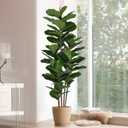 Yepdin Faux Fiddle Leaf Fig Tree 6 FT - Artificial Ficus Tree with Tall Artificial Plants Large 69 Fiddle Leaves - Lifelike Fake Trees for Home Decor Living Room Indoor Outdoor