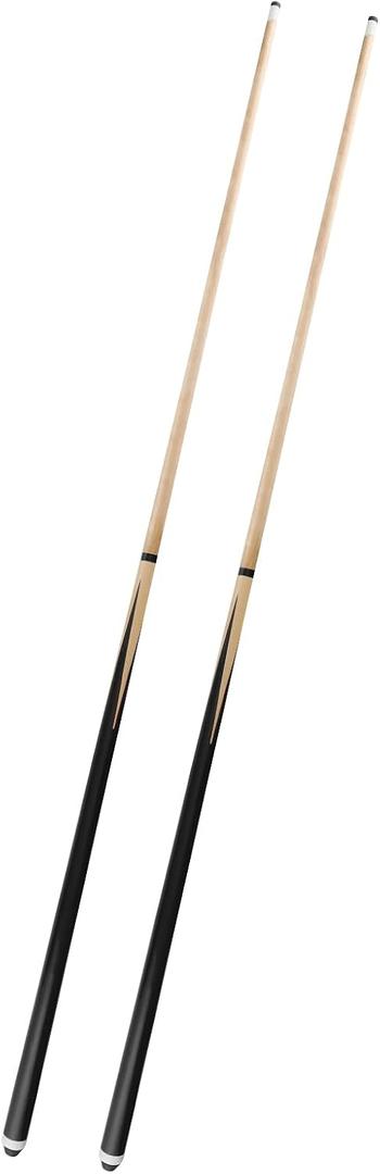 2-Piece Pool Cue Stick 36/42/48/58 Wooden Billiard Cues, Standard & Heavy Options, 13mm Tip, Set of 2 or 4 Beginner & Family Friendly