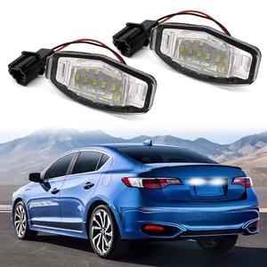 2 Pcs LED License Plate Light Lamp Tag Lights Compatible with Honda MDX TSX TL ILX RDX RL Accord Odyssey Civic Sedan Pilot Rear Tag Lights, Powered by 18-SMD 6000K White