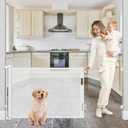 80 Inch Retractable Dog Gate for Doorways Retractable Mesh Baby Gate for Stairs 33 Tall Retractable Baby Gates Outdoor Deck Gate for Pets Barrier Retractable Gates for Dogs Indoor Child Safety Gate