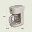 BELLA 12 Cup Programmable Coffee Marker, Reusable Dishwasher Safe Accessories, Easy LCD diaply, Auto Shutoff, 900 watt, Oatmilk