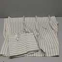 jinchan Valance Curtain Linen Textured Striped Window Curtain for Living Room Light Filtering Ticking Stripe Farmhouse Valance for Kitchen Rod Pocket 1 Panel 16 Inch Beige 2 Panel