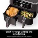 Ninja DZ401 Foodi 10 Quart 6-in-1 DualZone XL 2-Basket Air Fryer with 2 Independent Frying Baskets, Match Cook & Smart Finish to Roast, Broil, Dehydrate for Quick, Easy Family-Sized Meals, Grey, 10qt