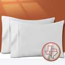 TEXAS LINEN CO. 100% Egyptian Cotton Pillow Cases Set of 2, Texan Talkin' Collection 600 Series Standard/Queen Pillowcase for Sleeping (Silver), Sateen Bed Pillow Cover, Long Staple Pillowcases