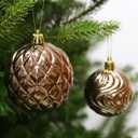 Christmas Ornaments Set with 36pcs Shatterproof Christmas Tree Decorations Multi-Size Christmas Ball Ornaments with 7 Styles Brown