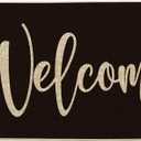 Artoid Mode Black Welcome Doormat, Home Decor Low-Profile Switch Rug Door Mat Floor Mat for Front Door Indoor Outdoor 17x29 Inch