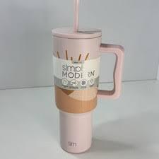 Simple Modern 40 oz Trek Tumbler with Handle and Straw Lid | Cup Holder Friendly Insulated Stainless Steel Travel Mug | Almond Birch