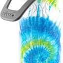 O2COOL Mist 'N Sip Misting Water Bottle 2-in-1 Mist And Sip Function With No Leak Pull Top Spout Reusable Sports Water Bottle - 20 oz (Tie Dye Blue)