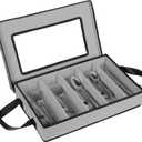 Flatware Storage Case - Durable 5 Compartment Silverware Storage Container Box with Removable Lid and Easy to Carry Handles - Large Capacity Keeps Your Cutlery Organized & Protected - Gray