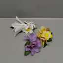 HAIMEIKANG Hair Clip, 3 Pieces Hawaiian Flower Hair Pins - Artificial Tropical Flower Hair Accessories for Women in White, Yellow, Purple (3 Count, 1 Package)