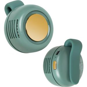 Portable Silent Mini Bladeless Fan Clip On, Small Whirlwind Bladeless Clip On Fan, 2025 New Adjustable 3-Speed Suspended Waist Fans, For Outdoor & Travel & Office, Travel Accessories (green 01)