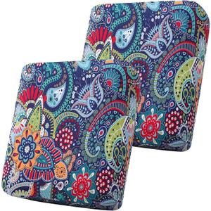 Smiry Printed Couch Cushion Covers, Stretch Soft Couch Covers for Sofa, Washable Non-Slip Sofa Slipcover Furniture Protector for Indoor and Outdoor (2 Pack, Blue Green)