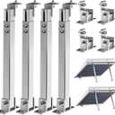 2 Set Adjustable Solar Panel Tilt Mount Brackets Aluminum Alloy Mounting Bracket Stand Systems Support 50W 70W 100W 150W 200W 300W 400W Panels for Roof/Boat/Flat Surface