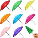 Eccliy 8 Pcs Mini Doll Umbrella 11.8 Inch Colorful Tiny Plant Umbrella Beach Sunny Rainy 1:6 Scale Doll Toys Decorations Cute Parasol for Photography Props Supplies, 8 Colors (Classic Color)