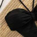 MakeMeChic Women's One Piece Swimsuit Cut Out Halter Open Back Bathing Suit Swimwear (Black, XS)