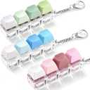 3 Pack Keyboard Fidget Toy Clicky, Creamy & Silent Stress Relief Fidget Clicker Keychain Quiet Fidget Toys for Adults, Boost Focus & Calm Anxiety at Work, Travel Ideal Stress-Relief Gift
