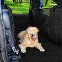PETICON Dog Seat Covers for Trucks with Fold Up Seats, Crew Cab Floor Cover with Door Protection, Waterproof Full Coverage Pet Truck Back Seat Cover with Mesh Window for F-Series