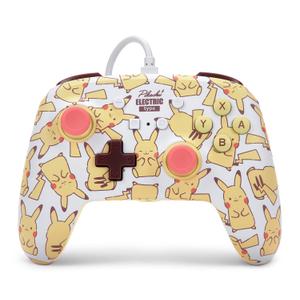 PowerA Enhanced Nintendo Switch and Switch 2 Wired Controller Pikachu Blush, Officially licensed