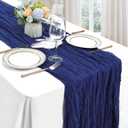 6 Pack Royal Blue Table Runner 10ft Boho Gauze Fabric Cheese Cloth Table Runner 35 x 120 Inch Rustic Sheer Runner for Holiday Baby Shower Home Dcor Party Wedding Decoration