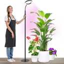 20W Indoor Plant Grow Light with Embedded Controller, Red Blue Warm Full Spectrum 95 LED Bulbs, Adjustable Height,Auto Timer,Dimmable Halo Growing Stand Lmap for Tall Large Small Plant Growth (60IN)