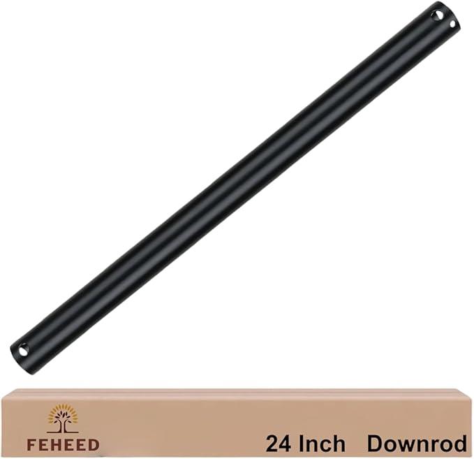 24 Inch Ceiling Fan Downrod, 1" Diameter White Ceiling Fan Extension Rod (No Threads),Universal Down Rods for Ceiling Fans,Easy Installation