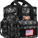 CaCTOUR Lunch Box for Men,Double Deck Tactical Lunch Bag with Shoulder Strap,Large Lunch Box Leakproof & Insulated Lunch Cooler Bag for Men Adults Work Shifts Travel Daytrip,20L (Black Camo)