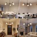 Black Dining Room Light Fixtures Over Table, 3-Light 33.5" Modern Farmhouse Chandelier with Milk Glass and Rods Adjustable Height for Kitchen Island, Foyer, Entryway, Living Room, E26 Base, Dia 32"