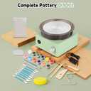 Olenyer Pottery Wheel for Kids: 6" Turntable 2-Way Rotation Mini Pottery Wheel, Removable Tray, Metal Frame, Christmas Gifts Pottery Kit for Beginners Teens Adults