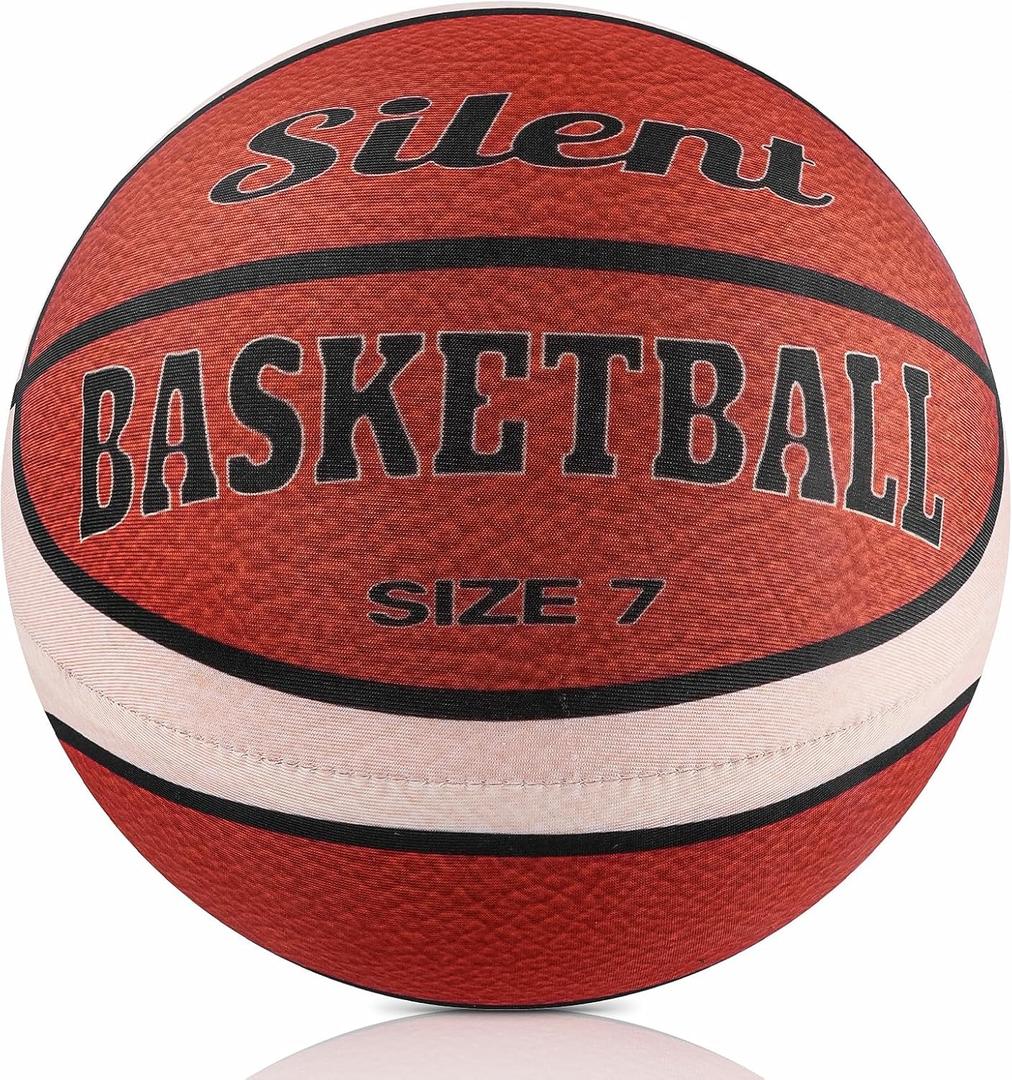 Silent Basketball with Cover-Size 7 Indoor aBasketball, Soundless Foam-Basketball Higher Bounce Noiseless for Quiet Dribbling and Indoor Training