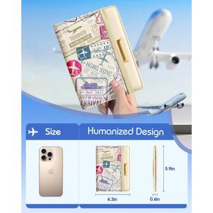 Slohif Airtag Passport Holder Cover Wallet Case for Travel Women - Leather RFID Blocking Passport Book Multiple Personalized Organizer Slim Portable Carrier Card Slots Protector Sleeve Stamp