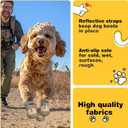 Hcpet Dog Shoes for Dogs, Dog Booties for Dogs, Anti-Slip Dog Boots & Paw Protectors for Hot Pavement Winter Snow Hiking with Reflective Straps Khaki Size 1, 4PCS, Size: Width 1.37 in