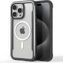 2 x RAPTIC Shield Magnetic for iPhone 15 Pro Max Case, Compatible with MagSafe, Shockproof Protective Clear Case, Military Grade 10ft Drop Tested, Durable Aluminum Frame, 6.7 inch, Black