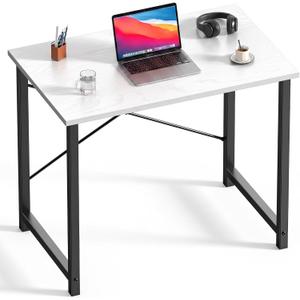 DUMOS 32 Inch Small Computer Desk, Home Office Desks for Bedroom, White