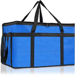 PEASUG Insulated Bags for Food Delivery, XXXL Pizza Delivery Bags, Large Capacity Cooler Bag Keep Food Warm for Grocery Shopping and Catering, Foldable, Heavy-Duty (Blue)
