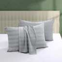 100% Egyptian Cotton Pillow Cases Standard Size with Zipper Closure, 600 Thread Count, Quiet and Breathable, Easy Care (Grey Striped), 4 Pack 