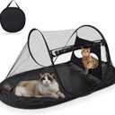 Tailtastic Outdoor Cat Tent with Removable Interactive Fabric,Outdoor Cat Enclosures for Indoor Cats, Portable Pet Playpen Ideal for Hiking, Traveling, and Sunbathing-Black