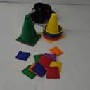 31PCS 3 in 1 Carnival Outdoor Games Combo Set for Kids, Soft Plastic Cones Bean Bags Ring Toss Game, Gift for Birthday Party/ Xmas