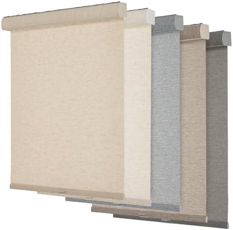 Persilux Light Filtering Roller Shades for Windows,Cordless,Linen Fabric,Roller Blinds,Thermal Insulated Fabric UV Protection Shades for Home,Office,Bedroom,Door,Light Filtering-Beige,22" W X 72" H