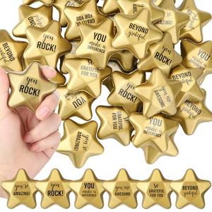 Deekin 19 Pieces Star Stress Balls 1.6 Inch Gold Mini Star Foam Balls Stress Star Relief Balls Stress Star Toys for Teens Adults School Student Bag Filler Party Decoration(Appreciation)