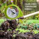 Taylor Compost Thermometer with Decorative Leaf Guard for Composting Bins, Outdoor Gardens, Plants, Farms, Backyards, and Fields, Compost Pile Temperature and Conditions, 20 Inch Stem, Silver
