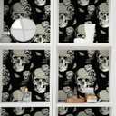 Black Gothic Skull Wallpaper Peel and Stick Vintage Dark Floral Butterfly Wallpaper Sugar Skull Flower Contact Paper Home Decorative 12"x118" Removable Wall Paper for Bedroom Basement Door