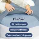 Extra Deep Queen Sheet Set - 6 Piece Breathable and Cooling Sheets - Hotel Luxury Bedding for Women, Men, Kids & Teens - Easy Secure Fit - Soft and Wrinkle Free - Extra Deep Pockets - Heathered Blue